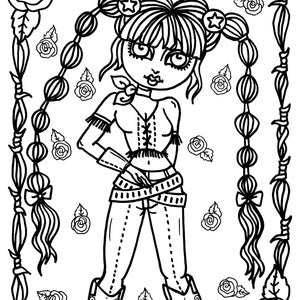 5 Cowgirl Digital Download Coloring pages, Digi Stamps, western girls, cardmaking, stamping, from Cowgirls and Indians Coloring Book image 5