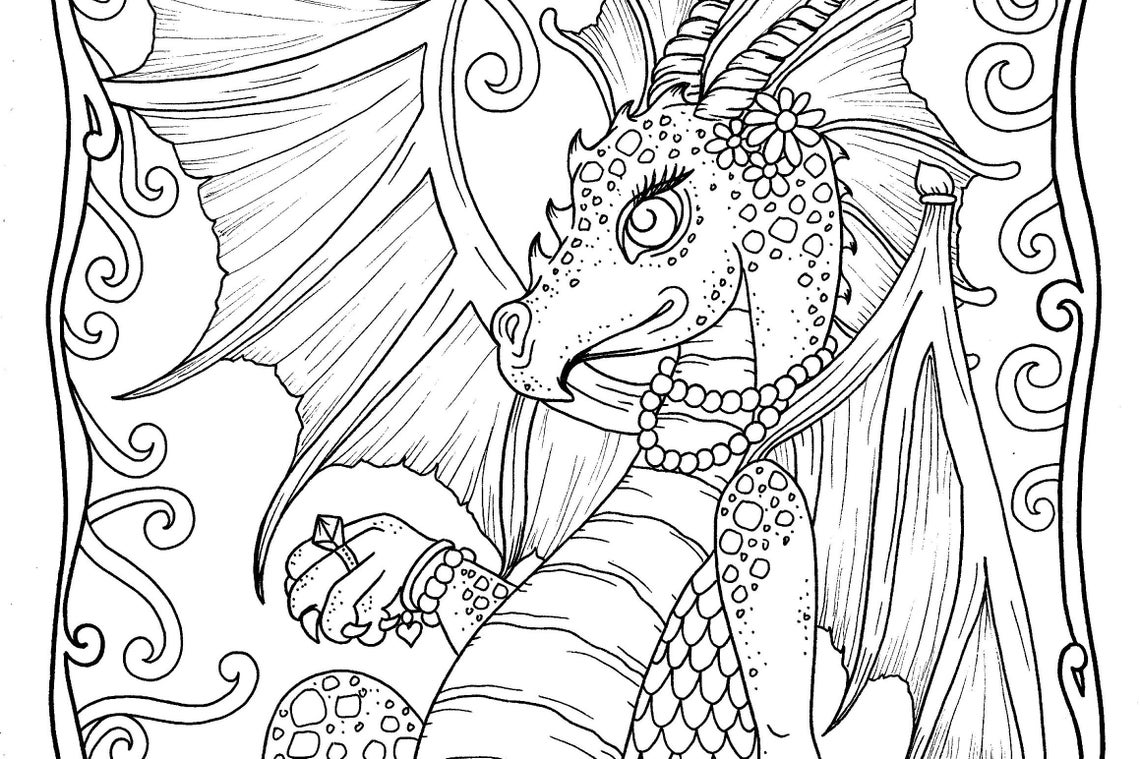 Dragon Life Coloring Book Instant Download. Fantasy coloring Etsy