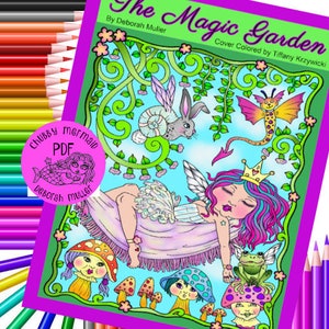 Magic Garden Instant download coloring book. Magical fantasy creatures, fairies and fun image 2