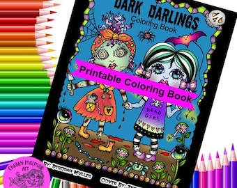 DIGITAL Coloring Book Misfits Creepy Cute Girls Adult | Etsy