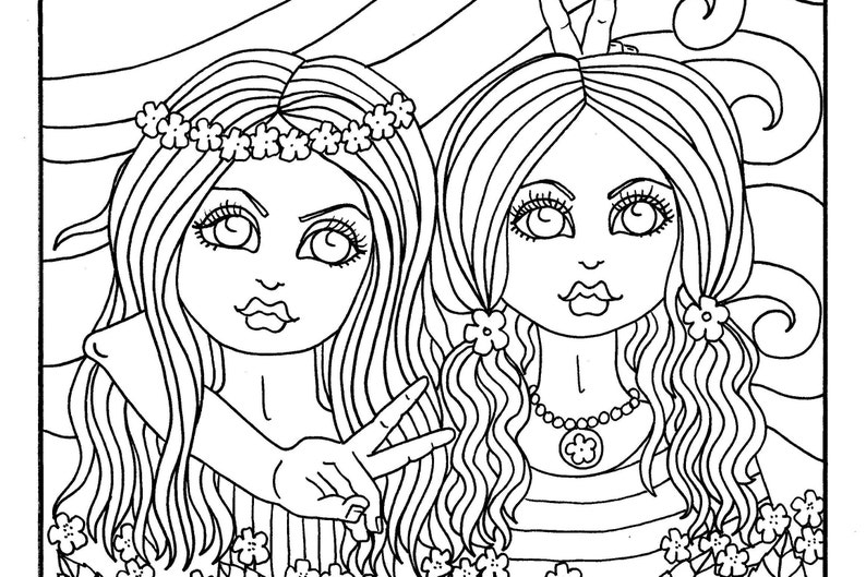 Girlfriends Coloring Book. Instant download digital files. | Etsy