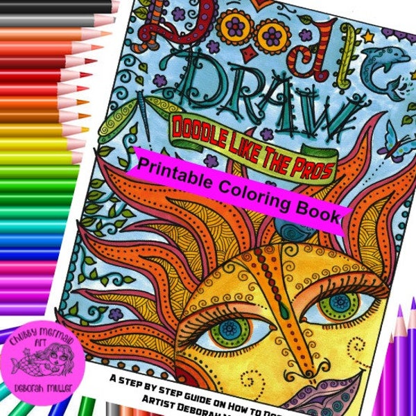 Learn how to Doodle Draw Instant download Book zen doodle, zentangle, doodling, how to doodle, how to draw