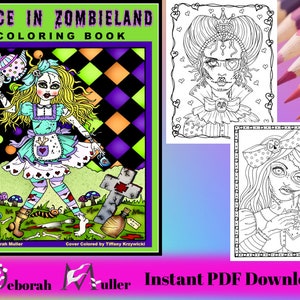 Alice in Zombieland Digital Coloring Book PDF Fantasy Art - Etsy