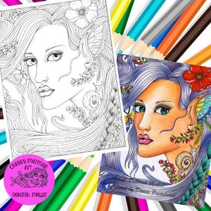 Fee Fantasy Kunst druckbare Färbung Seiten, Feen, Elfen, Fantasy druckbare Seiten