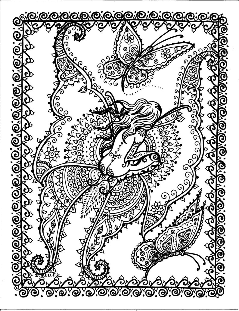 Vlinder Fairy Instant Download Fantasy Art Volwassen Etsy