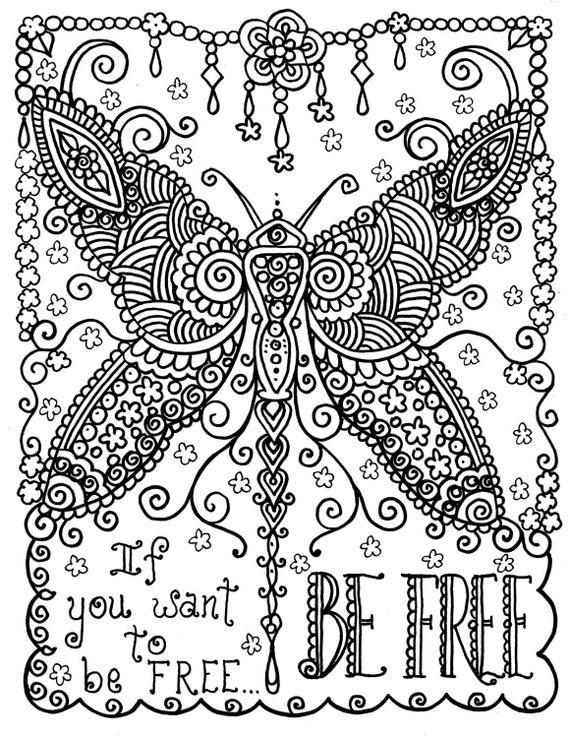 Instant Download Be Free Coloring Page You Be The Artist | Etsy