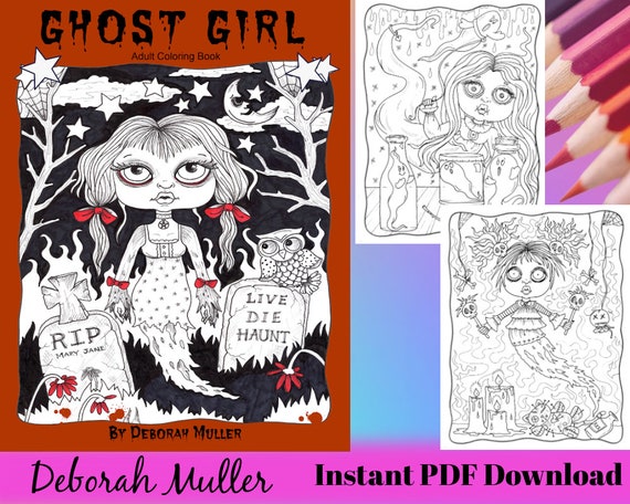 GHOST GIRL Instant Download Coloring Book. Deborah Muller - Etsy