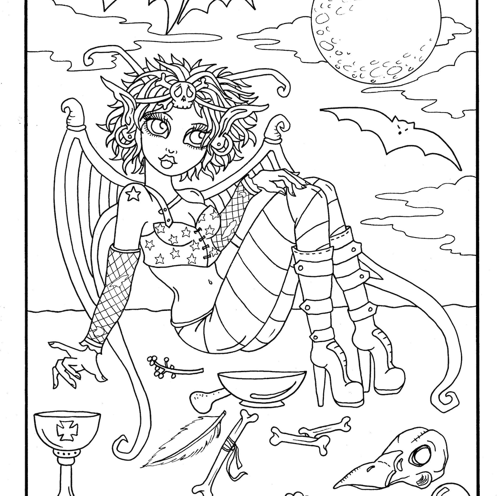 Gothic Fairies Coloring Book. 32 Pages of Coloring Fun. - Etsy