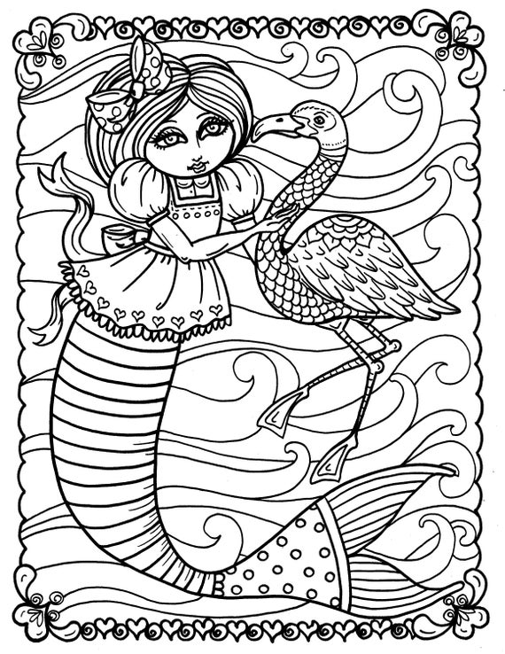 5 Pages Instant Download Alice in Waterland Coloring Pack Be | Etsy