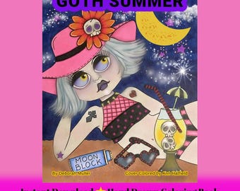 Goth Girl Summer Coloring Book, Hand Drawn Fantasy Art (PDF)