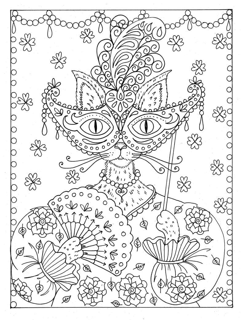 Fantasy Kat Instant Download Kleurplaat Etsy