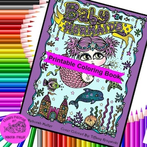 Baby Zeemeerminnen Digitaal Kleurboek voor alle zeemeerminliefhebbers, digi, instant download, zeeleven, leuke kleuren, kleurplaten