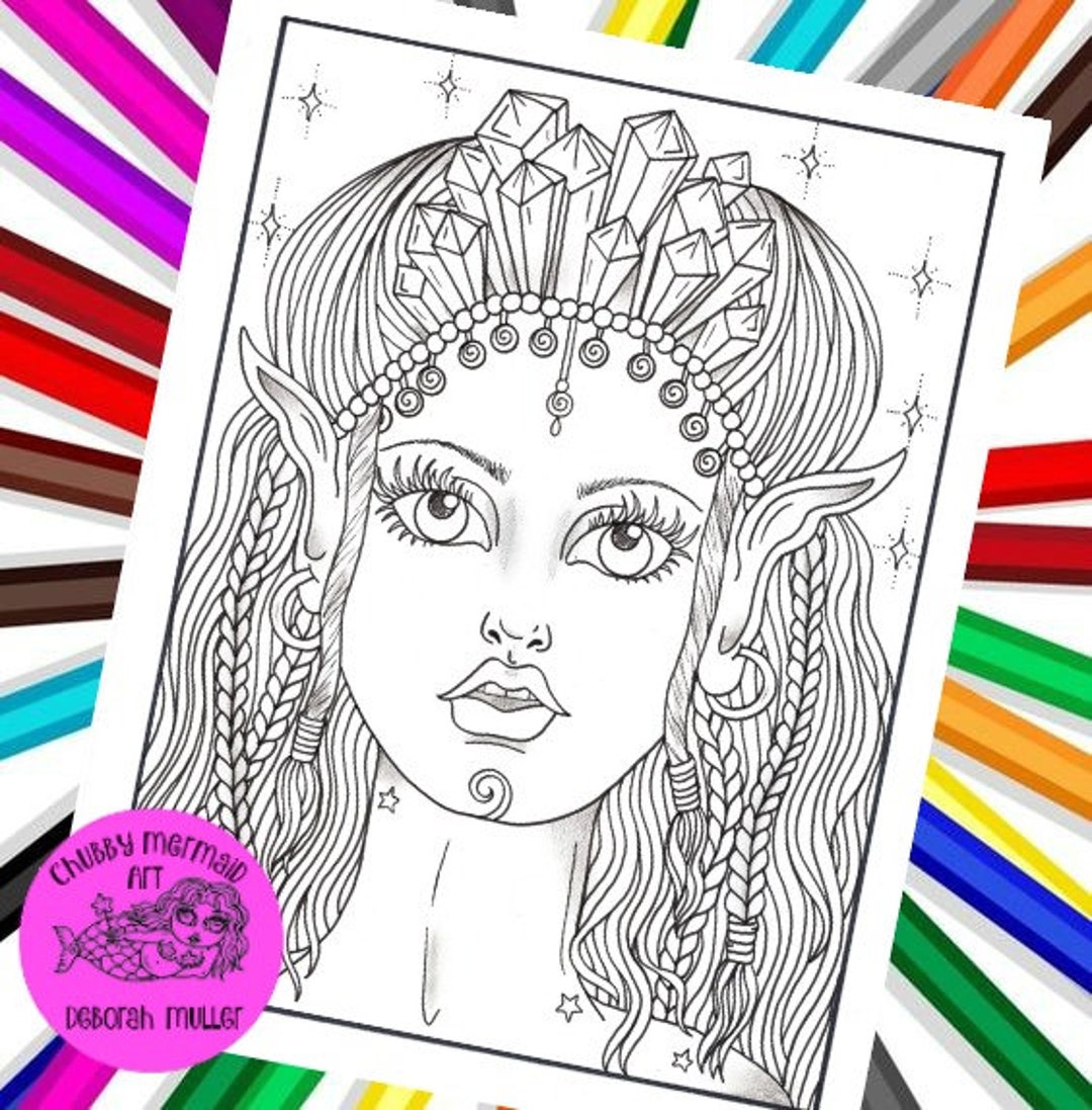 Fairy Hair Girl Digital Coloring Pages Fantasy Art Adult - Etsy Ireland Fairy Hair Girl Digital Coloring Pages Fantasy Art Adult - Etsy Ireland