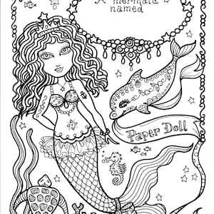MERmaiD Paper Doll 5 pages to color and cut and play