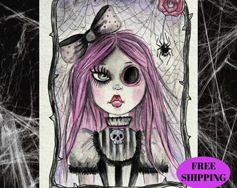ORIGINAL WATERCOLOR art. Fantasy art, Gothic Halloween