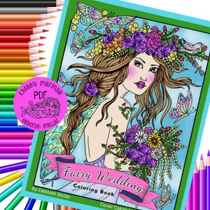 Fairy Wedding Coloring Book. Instant Download, Print and Color. Fairies ...