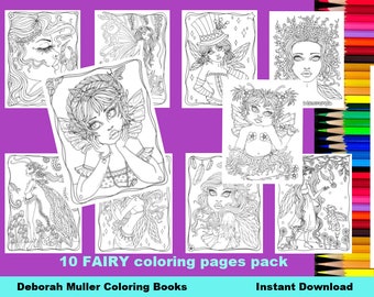 10 Fairy pages. If you love fairies, this is the pack for you. 10 pages of original fairy art.