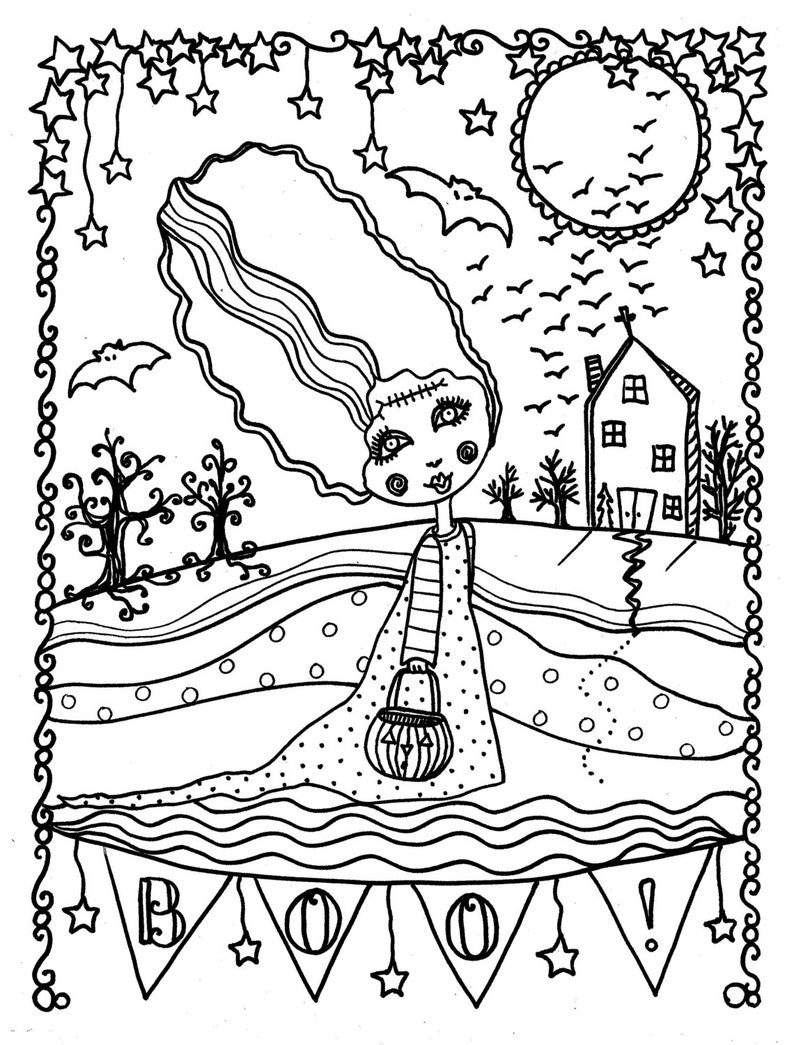 Download Halloween Instant download Coloring page You get to upload | Etsy