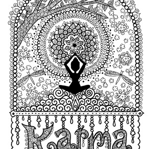 KARMA Coloring Page Digital Coloring for Adults Instant - Etsy