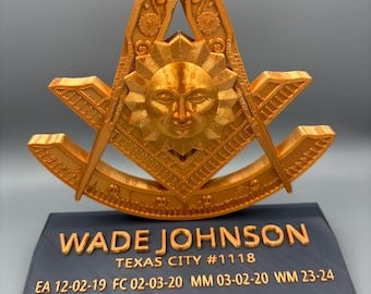 Placa de escritorio de antiguo maestro masón