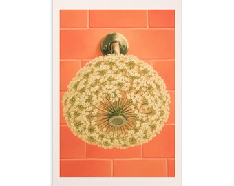Décoration de salle de bain fantaisiste, petite oeuvre d'art murale en corail, charmante carte postale amusante