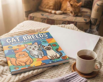 Cat Breeds Coloring Book | Cute Cat Coloring Pages | Bold Easy Cat Coloring Book | Fun Animal Coloring Book for Kids and Adults