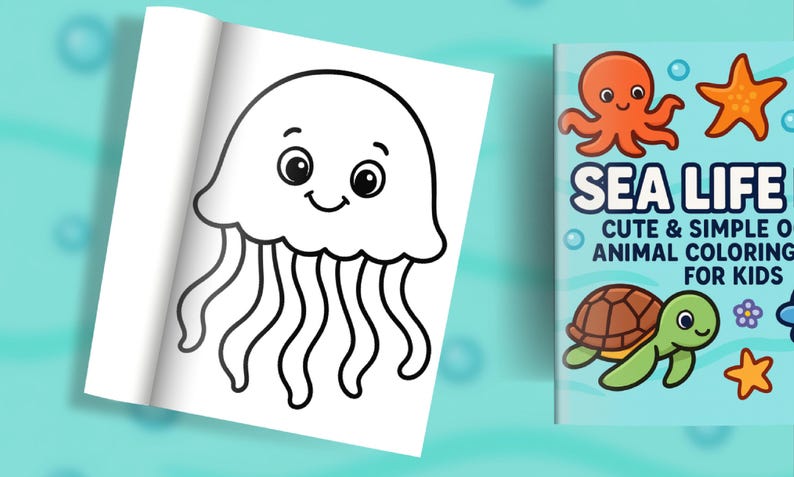 Ocean Animal Coloring Book for Kids | Sea Life Fun! Cute Marine ...