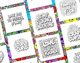 Everything Is F*cked Coloring Book | Swear Word Printable Coloring Pages | Adult Stress Relief | Instant Download PDF