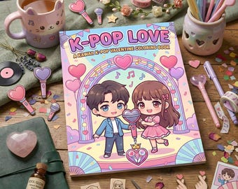 Kawaii Ocean Valentine’s Coloring Book | Cute Mermaid Love Coloring Book | Bold Easy Pages | Valentine Gift for Kids