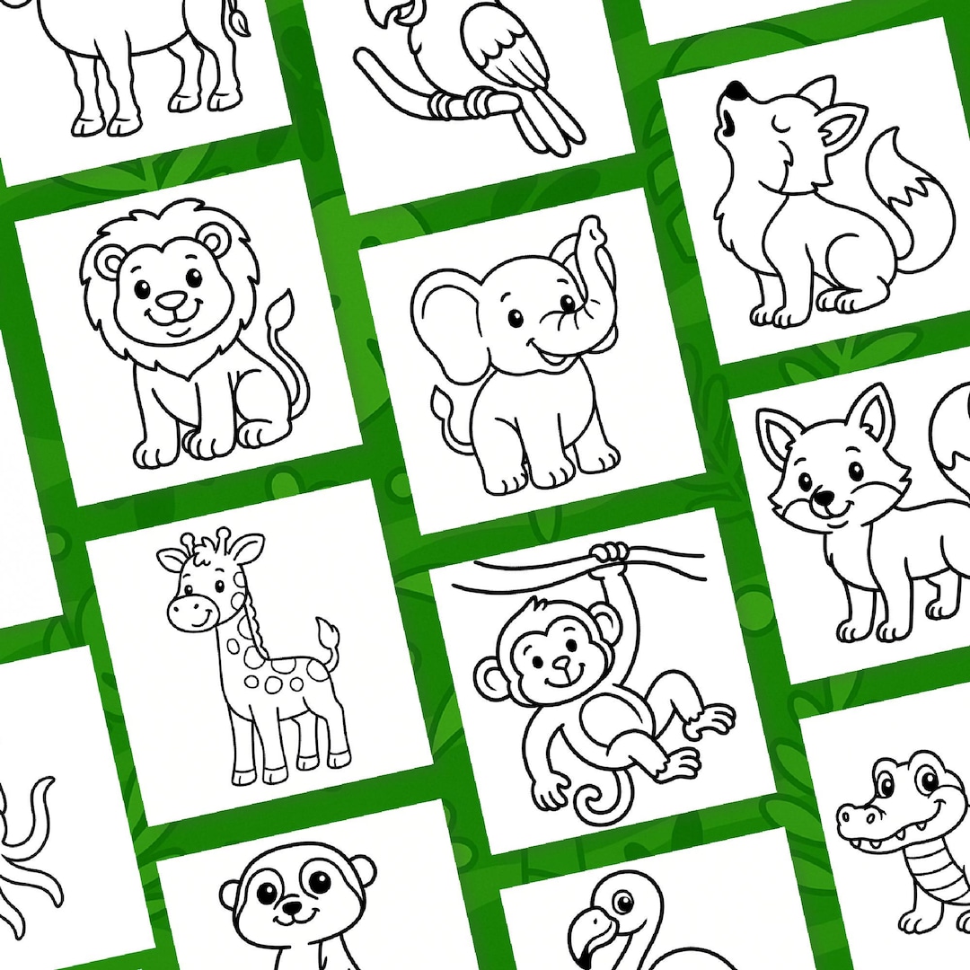 Wild Animal Coloring Book for Kids | Cute Jungle Animals | Bold & Easy ...