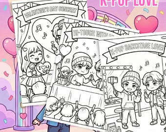 Kawaii Ocean Valentine’s Coloring Book | Cute Mermaid Love Coloring Book | Bold Easy Pages | Valentine Gift for Kids