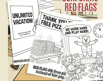 Corporate Red Flags Printable Coloring Book | Funny Office Coloring Pages | Adult Coloring PDF | Workplace Humor