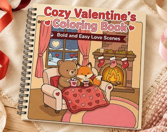 Cozy Valentine's Coloring Book | Bold Love Scenes, Animal Couples (Printed Edition)