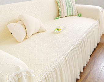 Copridivano lavabile / Copridivano con design arricciato / Copridivano morbido per tutte le stagioni / Arredamento per la casa / Protezione per divani / Regalo per lei
