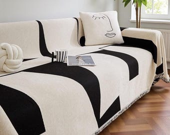 Modern Chenille Couch Cover / Washable All-season Cotton Sofa Slipcover