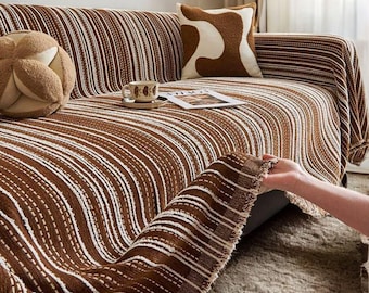 Modern Chenille Couch Cover / Washable All-season Sofa Blanket