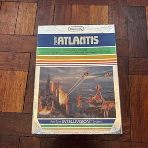 Atlantis Vintage Mattel 1982 Intellivision Complete w/ Game Box Manual Overlays