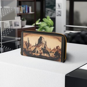 Portefeuille western pour femmes | Sac à main de style bohème pour voyage, festival, cadeau pour elle, portefeuille vintage, décoration du sud-ouest