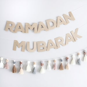 Eid / Ramadan Mubarak Beige Letter Banner DIY (no tassels) | Islamic celebration, muslim kids, activity, eid, masjid, arabic, felt banner
