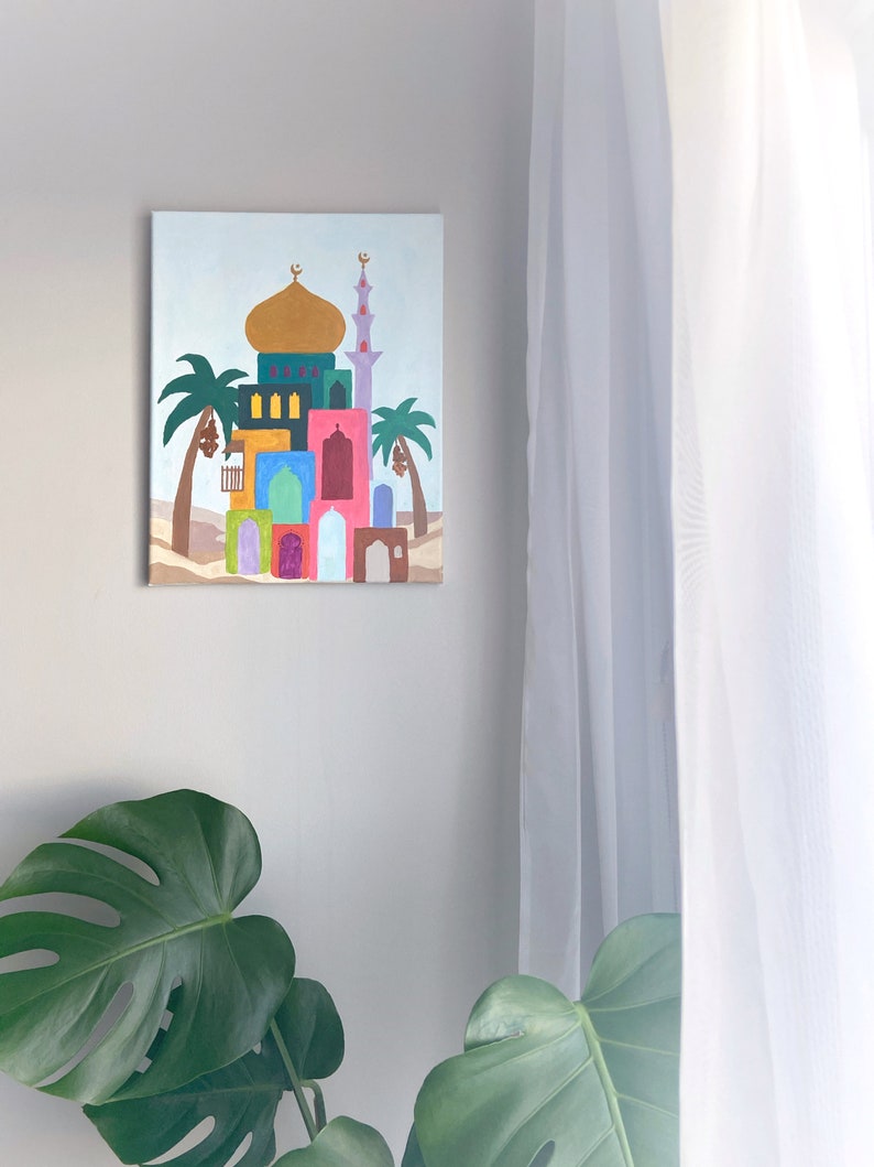 Colour Block Mosque Paint-By-Numbers Canvas Wall Art