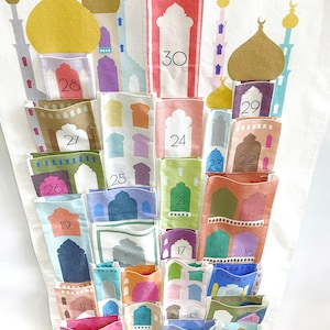 Fast shipping Countdown to Eid & Ramadan 30 day Good Deed Pocket Calendar Mosque town, Islamic art, muslim kids, eid, masjid, fast, iftar image 8