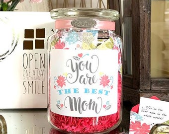 Refreshing Floral Best Mom Jar of Notes