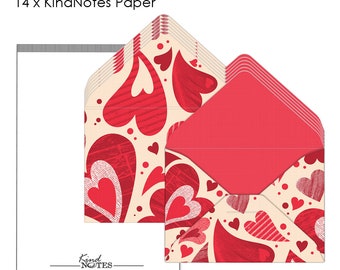 Unique Mini Decorative Envelopes with Blank Papers | 2 1/4" L x 1 5/8" H Closed | One Dozen (12) - Heart Garden