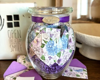 Purple Hydrangeas Jar of Notes – Unique and Thoughtful Gift