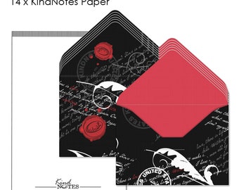 Unique Mini Decorative Envelopes with Blank Papers | 2 1/4" L x 1 5/8" H Closed | One Dozen (12) - Romantic Scripts