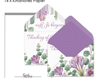 Unique Mini Decorative Envelopes with Blank Papers | 2 1/4" L x 1 5/8" H Closed | One Dozen (12) - Botanical Thinking of You