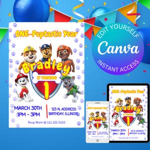 PAW Patrol Birthday Invitation | Editable Digital Invite | Instant Download | Boys and Girls Birthday