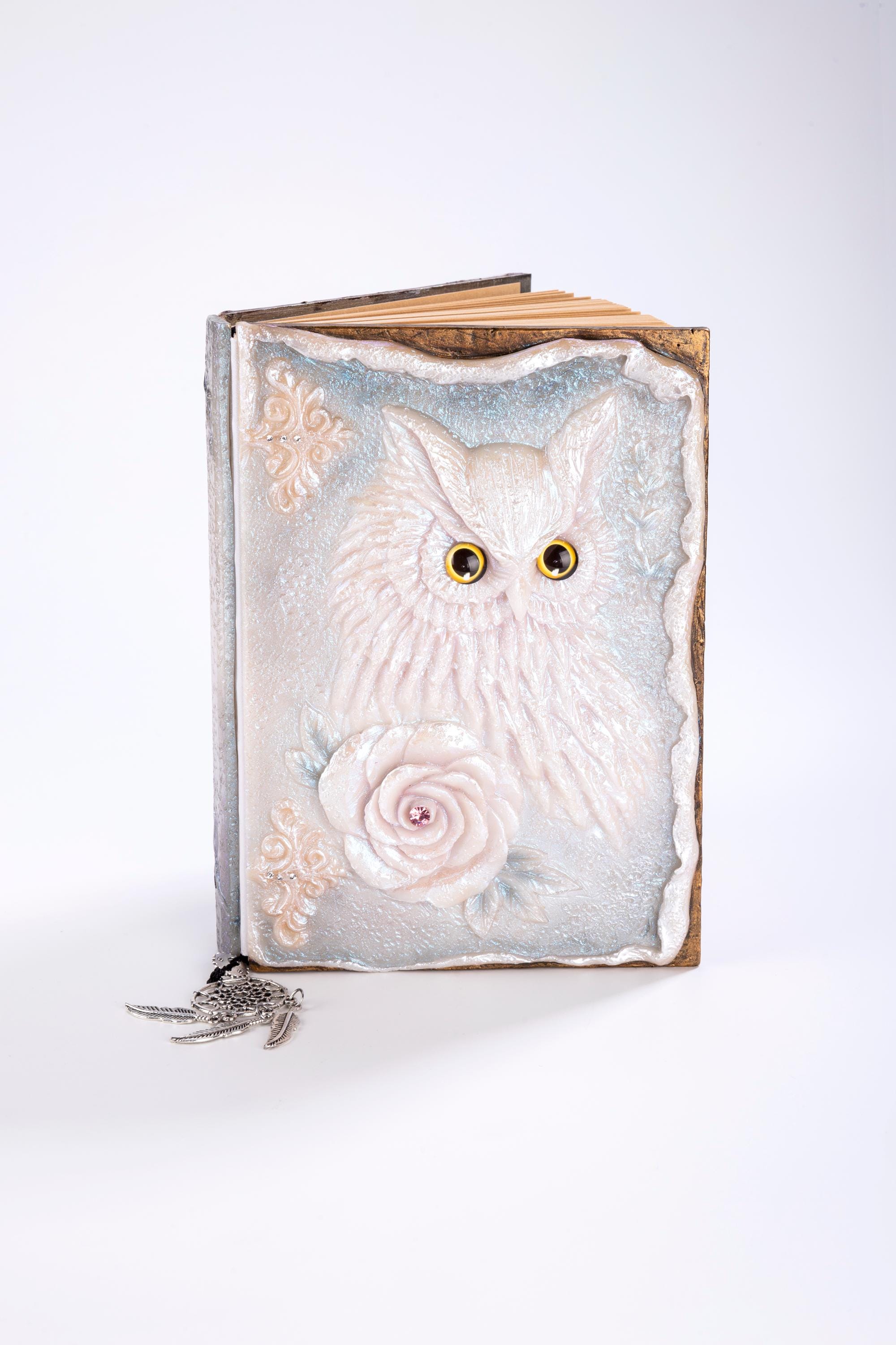 3D Resin Owl Journal – Embossed Fantasy Notebook