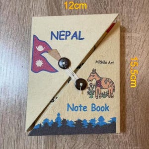 Handmade Nepalese Notebook – Mithila Art Cover, Eco-Friendly Lokta Paper Journal, Travel Diary, Sketchbook, Gift from Nepal