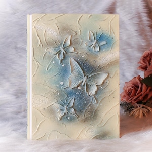 3D Relief Butterfly Journal | Handmade Textured Notebook | Embossed Butterfly Sketchbook | Nature-Inspired Gift